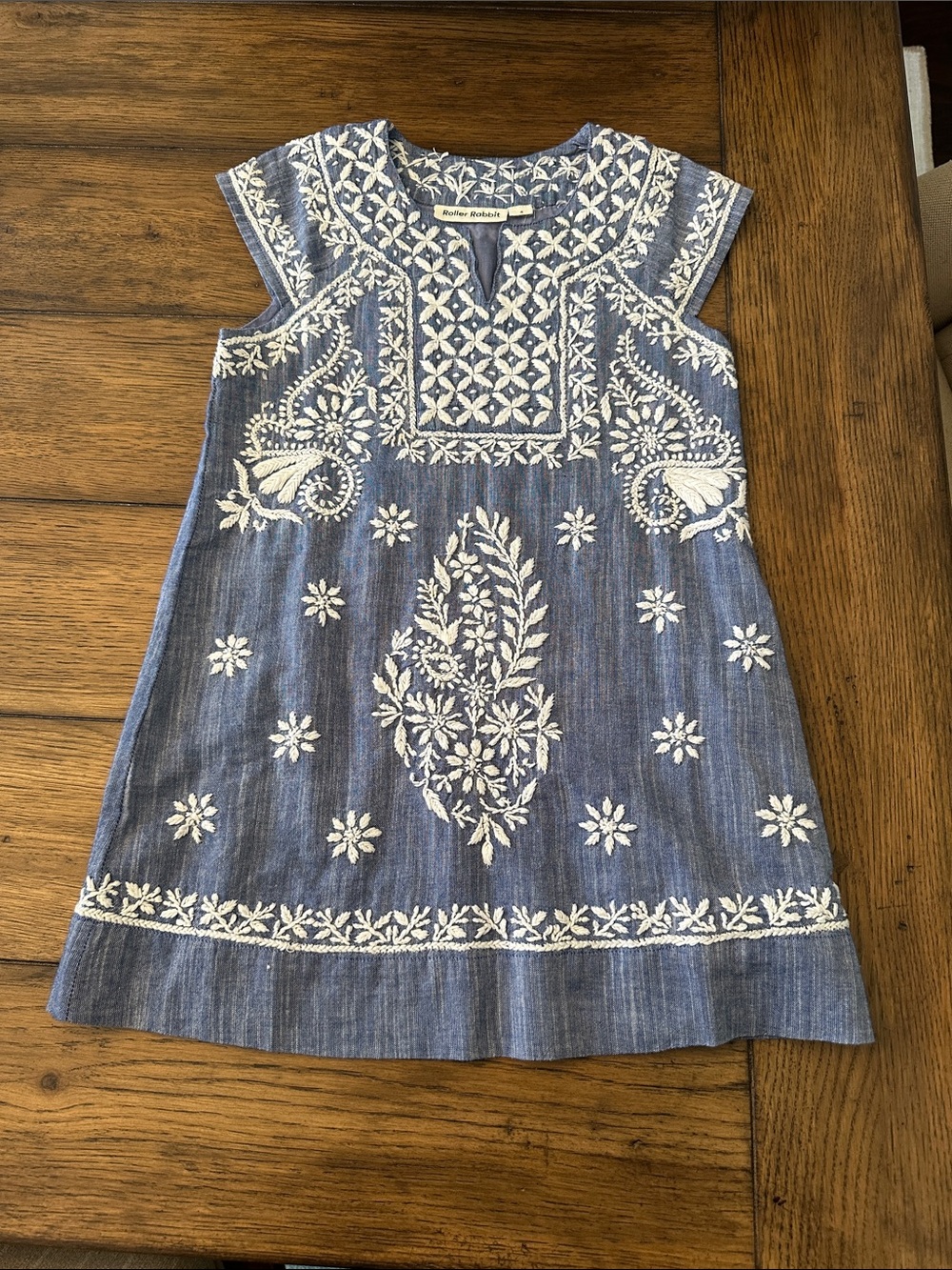 NWOT- Roller Rabbit Chambray Embroidered Dress - 4T